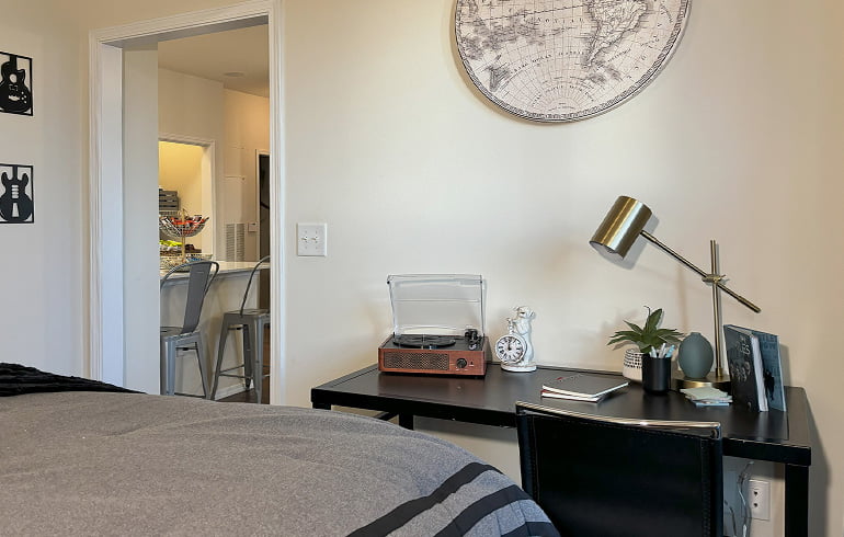 Bedroom with desk