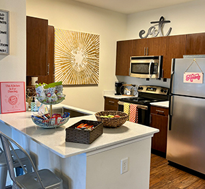 A kitchen with modern appliances